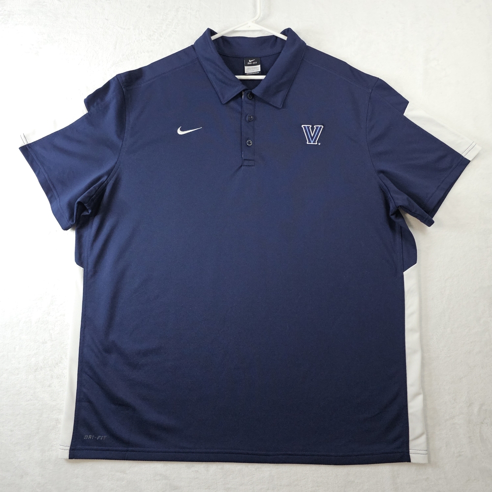 Nike Elite Dri Fit Villanova Wildcats Polo Shirt Men’s Size XXL Navy White
